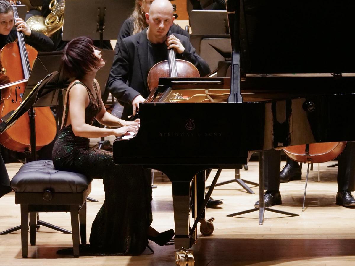 Yuja Wang, durante un concierto.