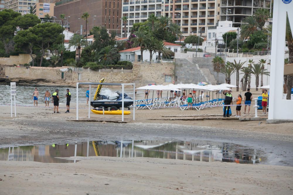 Daños en la playa de la Albufereta