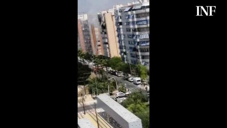 Incendio en un edificio en la zona de Miriam Blasco