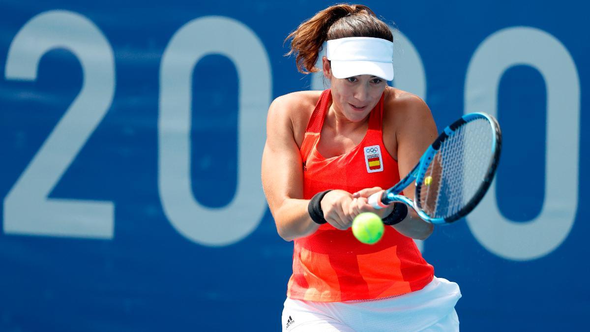 Muguruza durante su enfrentamiento de hoy en los Juegos Olímpicos