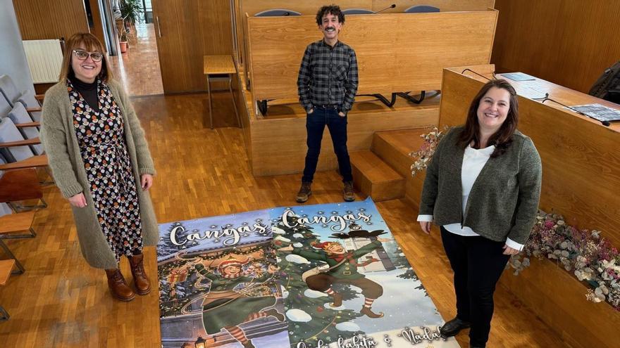 Lucía Docampo, Nelson Quinteiro e Araceli Gestido presentaron onte a programación. |  G.Núñez