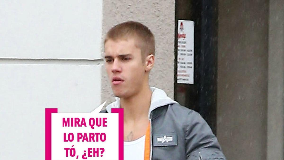 Justin Bieber en la lluvia