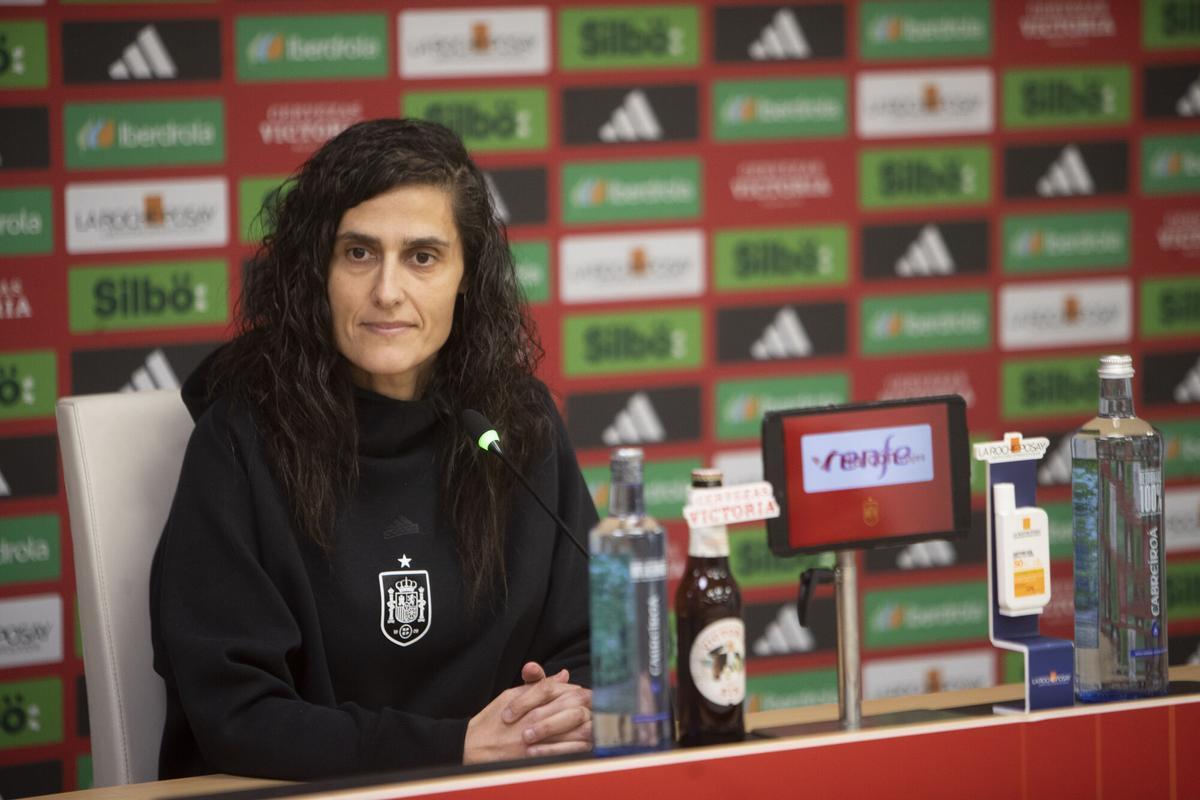 Montse Tomé, en rueda de prensa