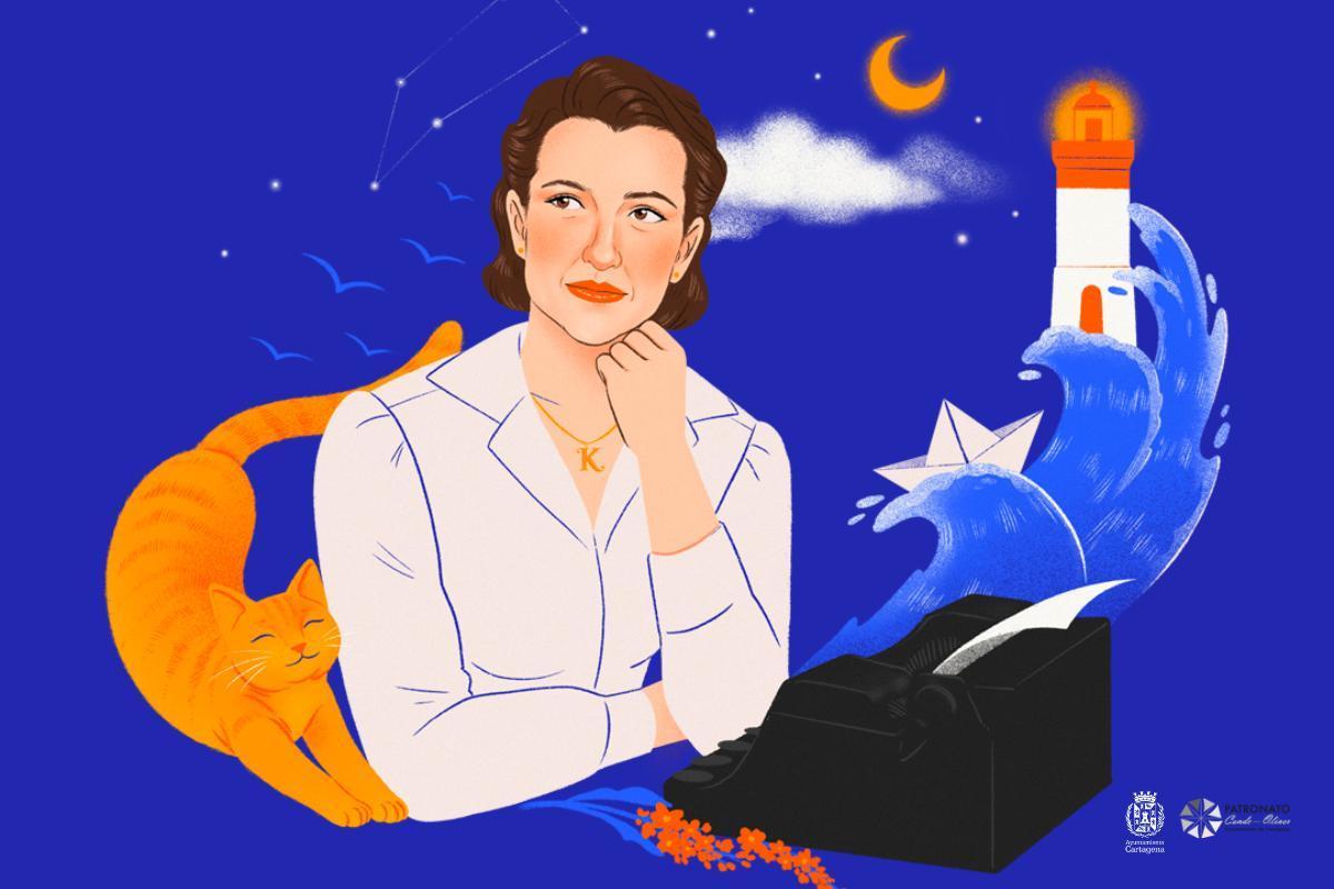 Cartel creado por la ilustradora cartagenera Carmen Martínex (Cardibuja), que acompañará a todas las actividades.