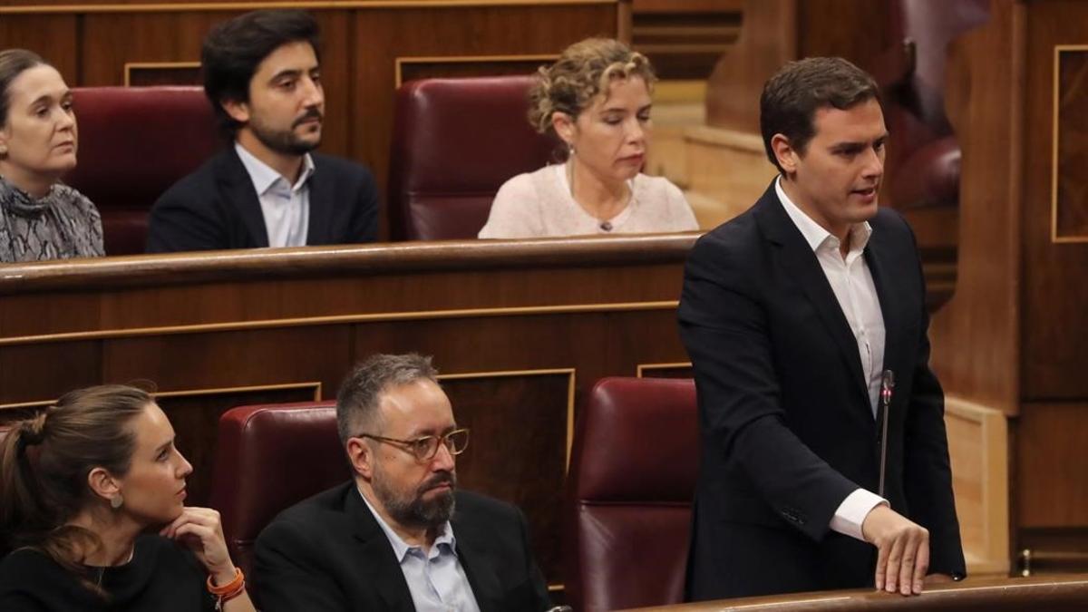 Albert Rivera, este miércoles en el Congreso durante la sesión de control al Gobierno.