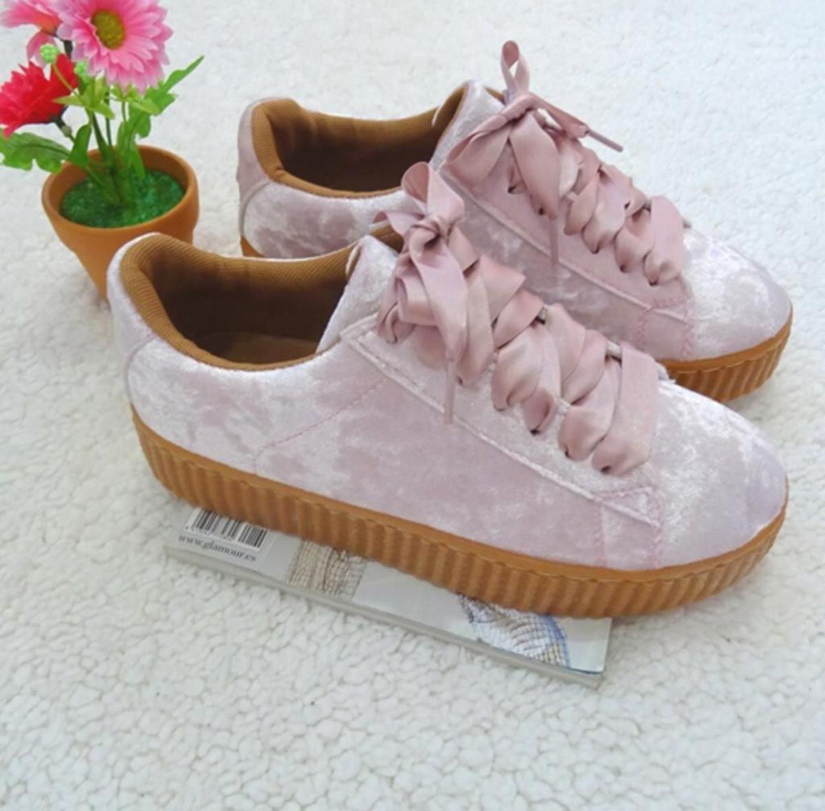 Zapatillas terciopelo rosa