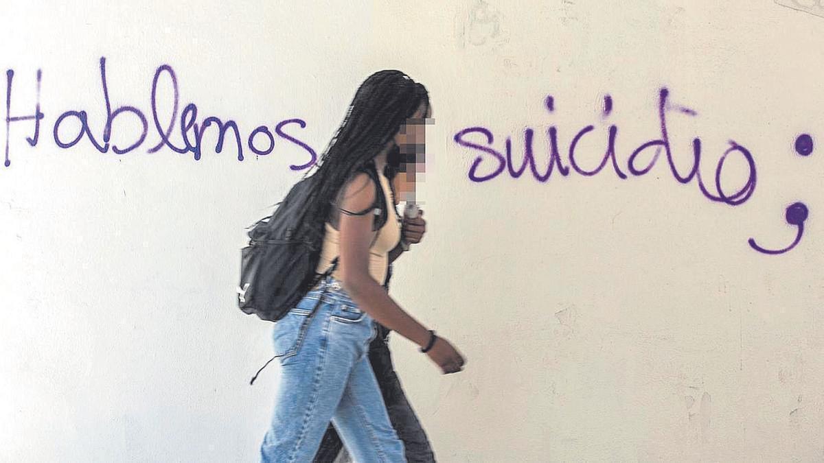 Pintada sobre el suicidio.