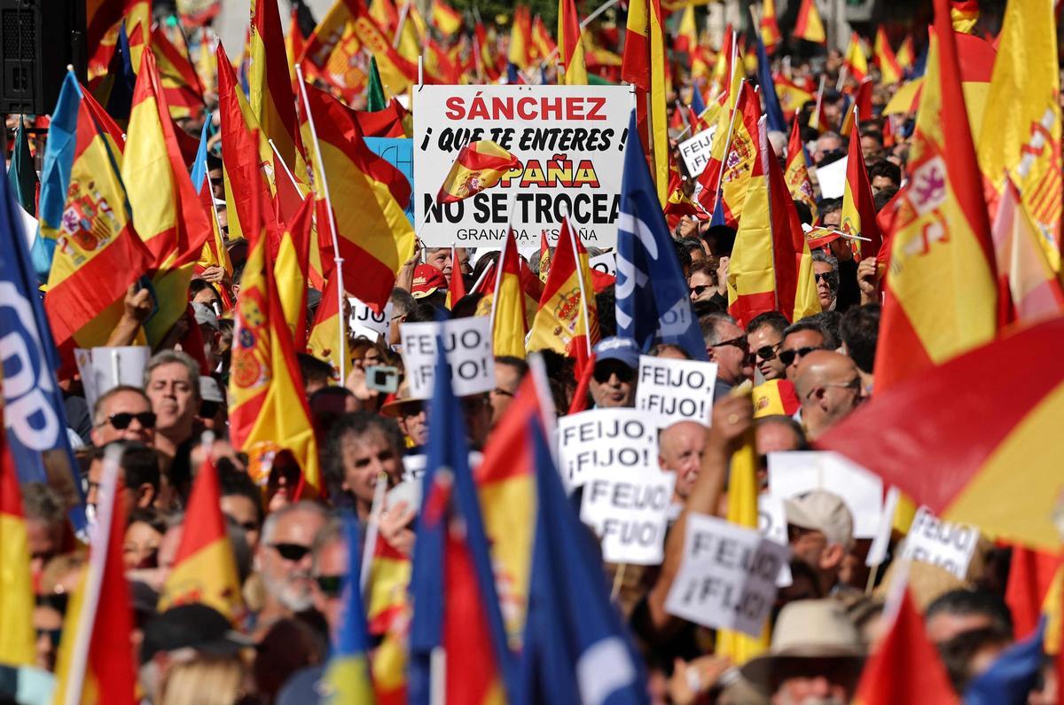 Manifestación del PP contra la amnistía en Madrid