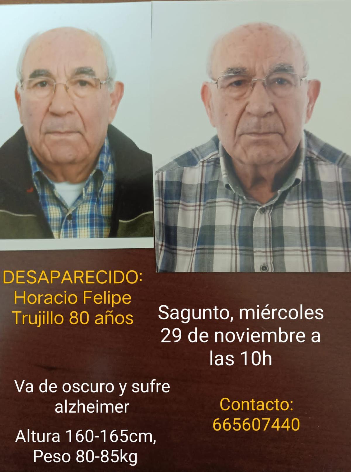 Anciano desaparecido en Sagunt