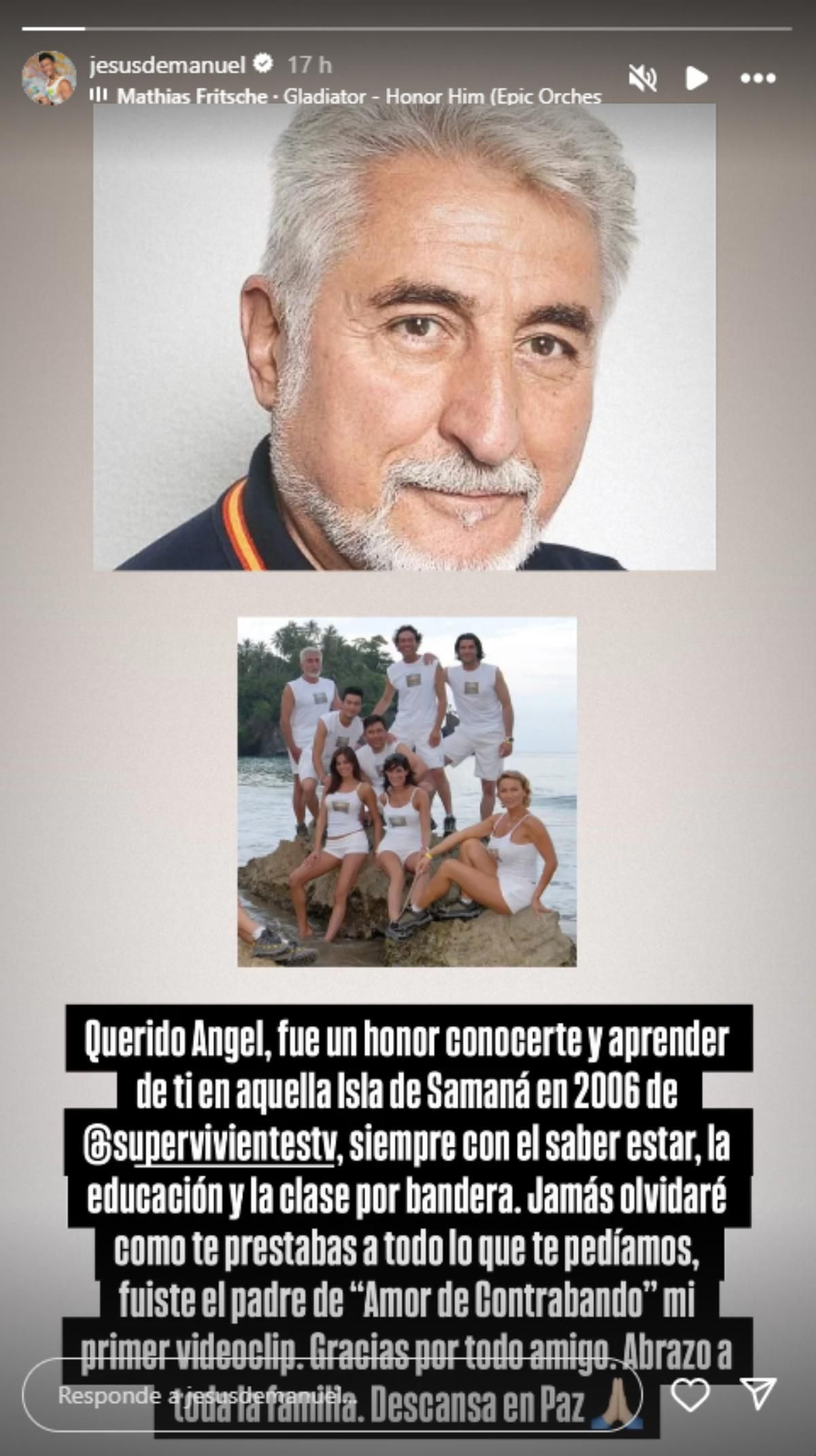 Jesús de Manuel anuncia la muerte de Ángel Herrero