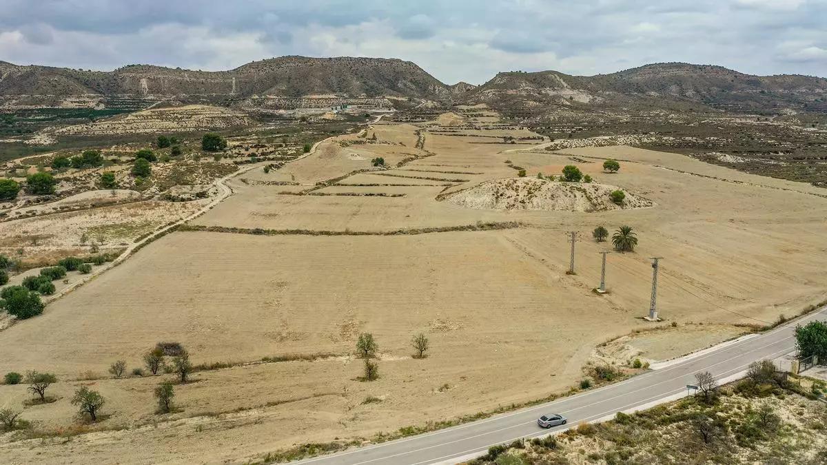 Ubicación aproximada de los terrenos, en Torremendo, en los que se construiría la planta comarcal de tratamiento de residuos de la Vega Baja