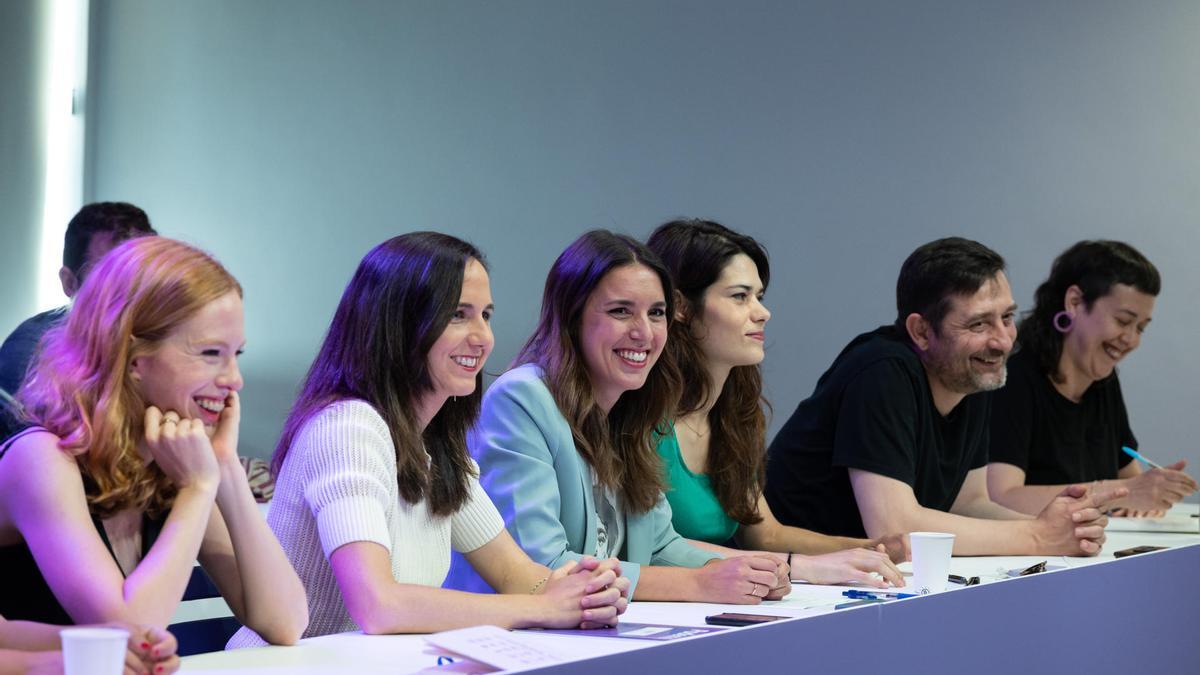 Lilith Verstrynge, Ione Belarra, Irene Montero e Isa Serra, en el último CCE de Podemos