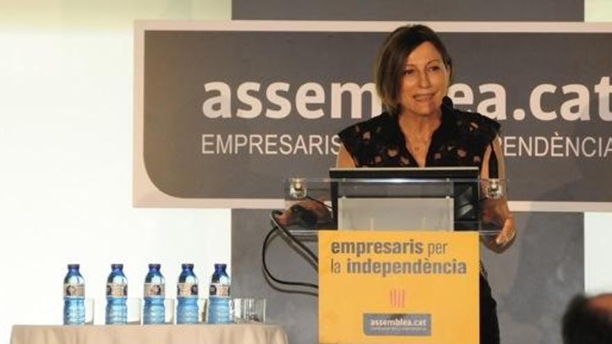 Carme Forcadell, a la jornada amb empresaris, ahir a Sant Fruitós