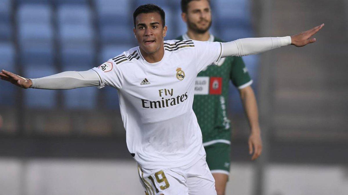 Reinier celebrando un gol con el Real Madrid Castilla