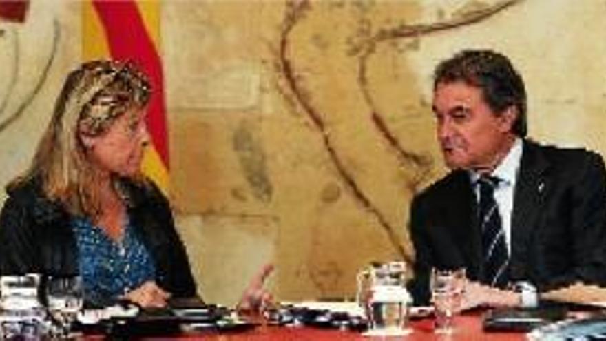 Joana Ortega i Artur Mas, ahir, en la reunió de l&#039;executiu català