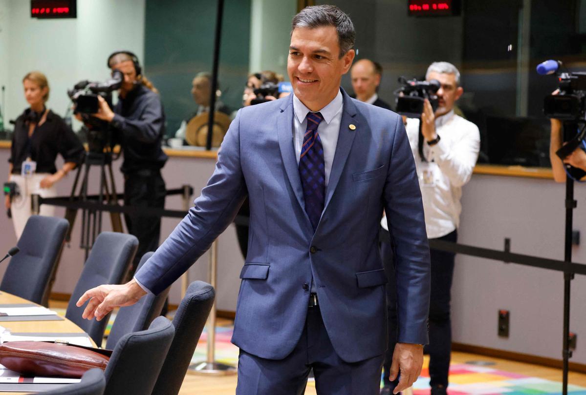 Pedro Sánchez llega llega a la sesión de trabajo durante la reunión de líderes de la UE y los Balcanes Occidentales en Bruselas Pedro Sánchez llega llega a la sesión de trabajo durante la reunión de líderes de la UE y los Balcanes Occidentales en Bruselas