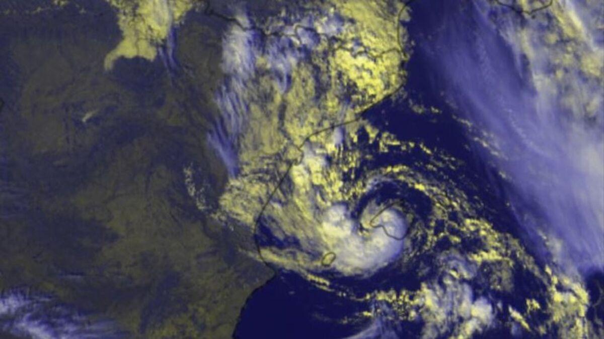 Borrasca Blas sobre Ibiza observada por el satélite a las 14.00 horas