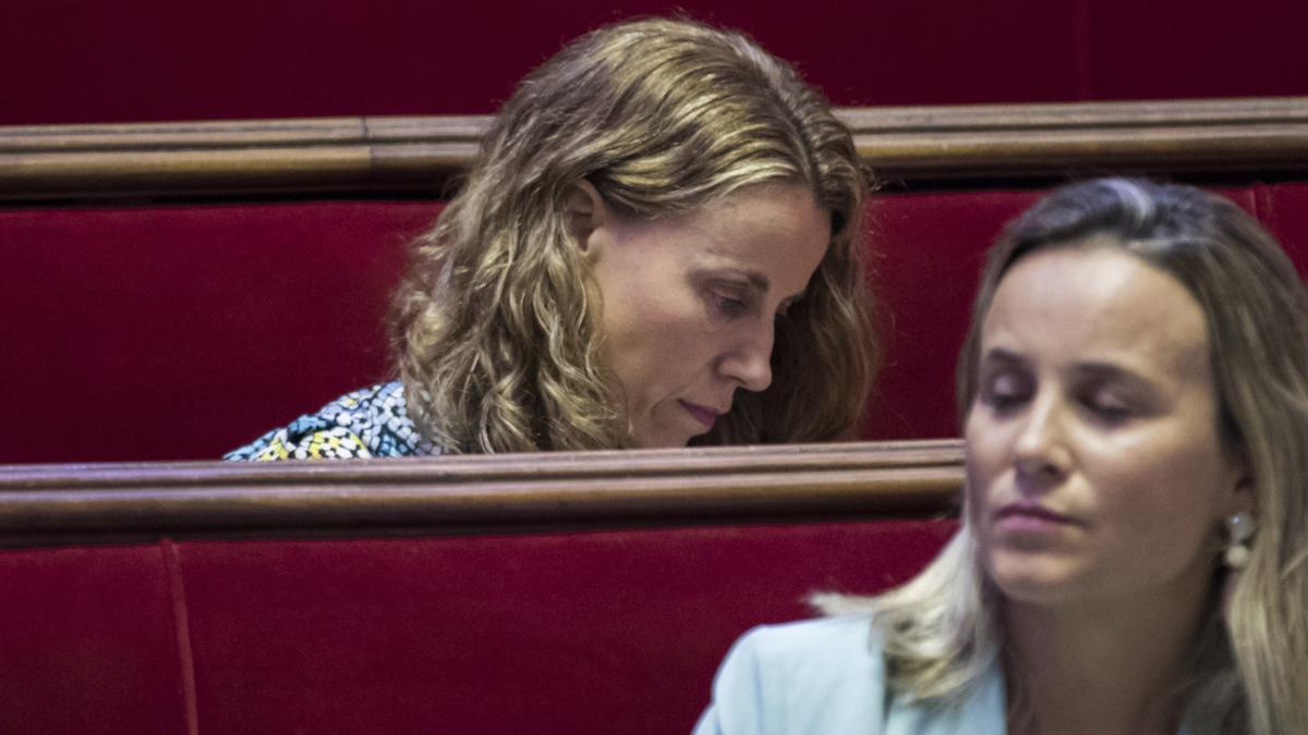 Julia Climent, se segundo plano, en un pleno del ayuntamiento.