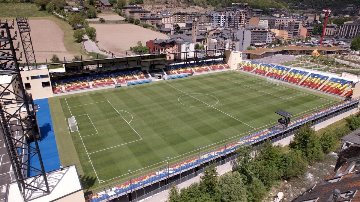 El Nou Estadi d'Encamp, del FC Andorra.