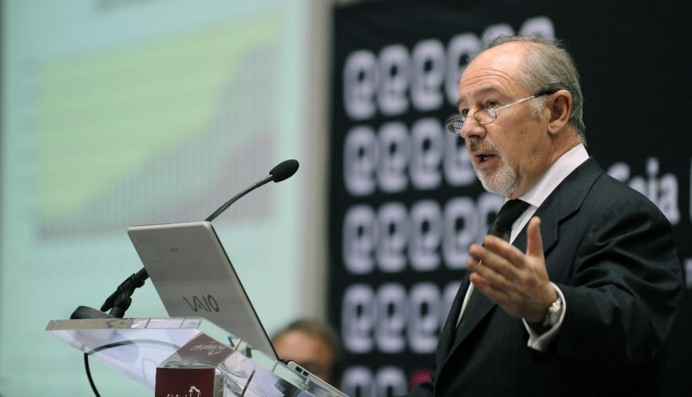 Conferencia de Rodrigo Rato en Oviedo por la que cobró 60.000 euros