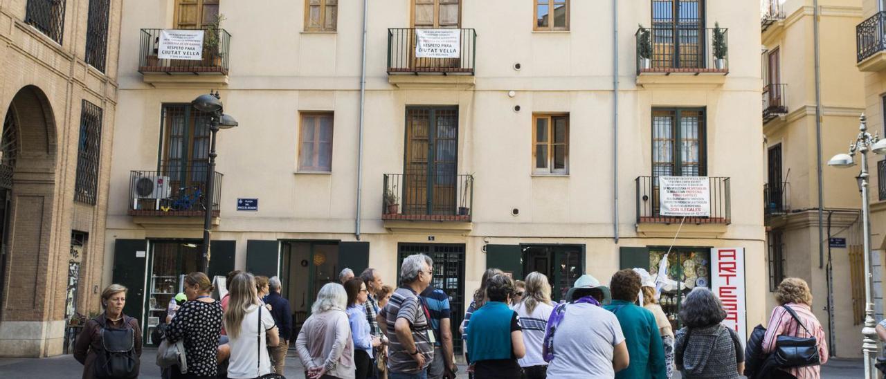 Protesta de los vecinos del centro histórico contra la turistificación. | GERMÁN CABALLERO