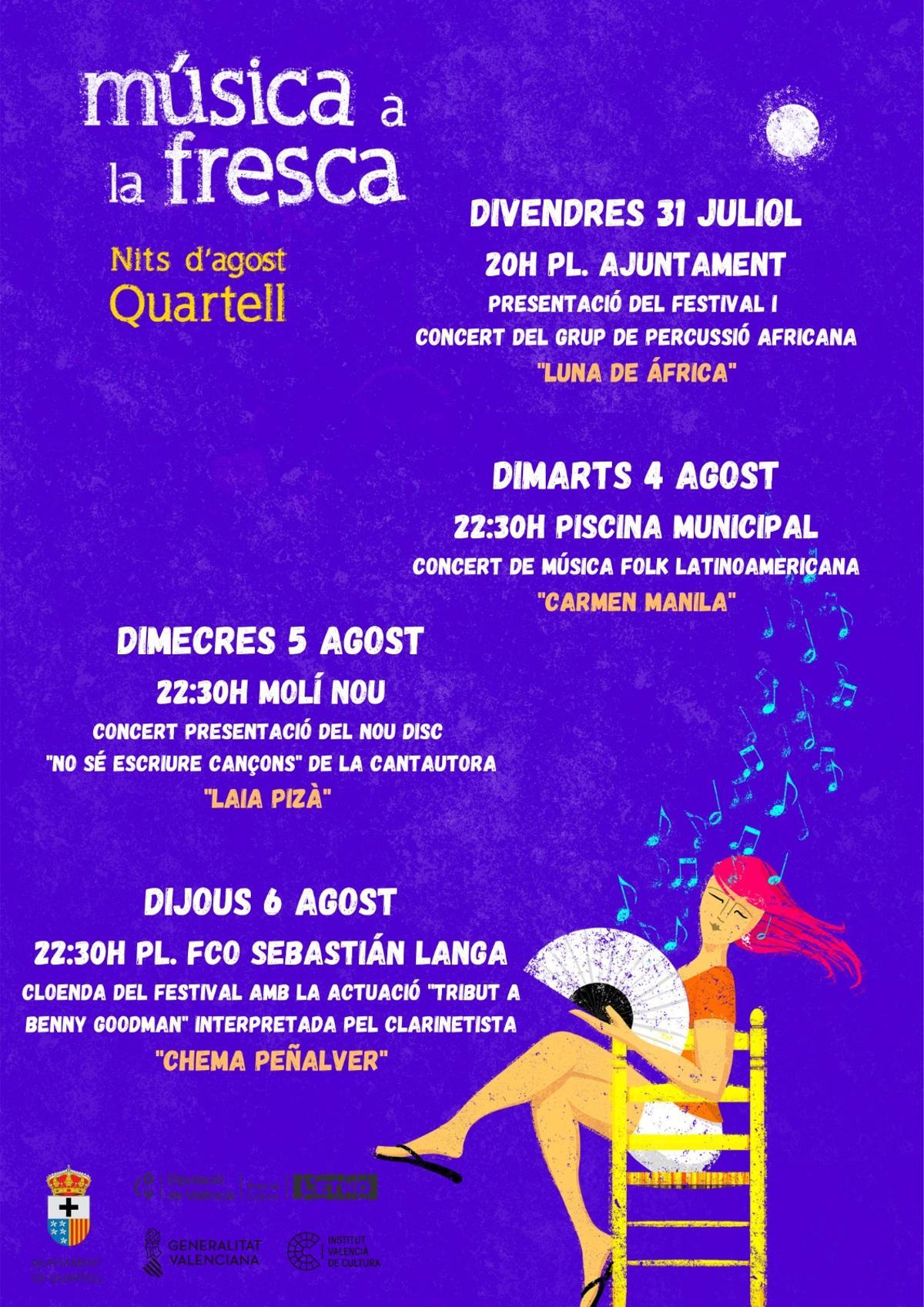 Cartel del Festival 'Música a la Fresca'.
