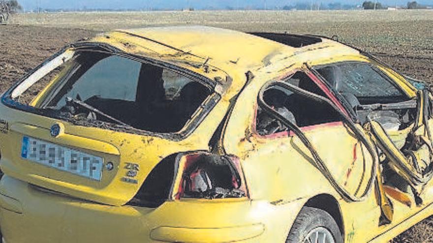 Estado en el que quedó el vehículo tras el accidente.