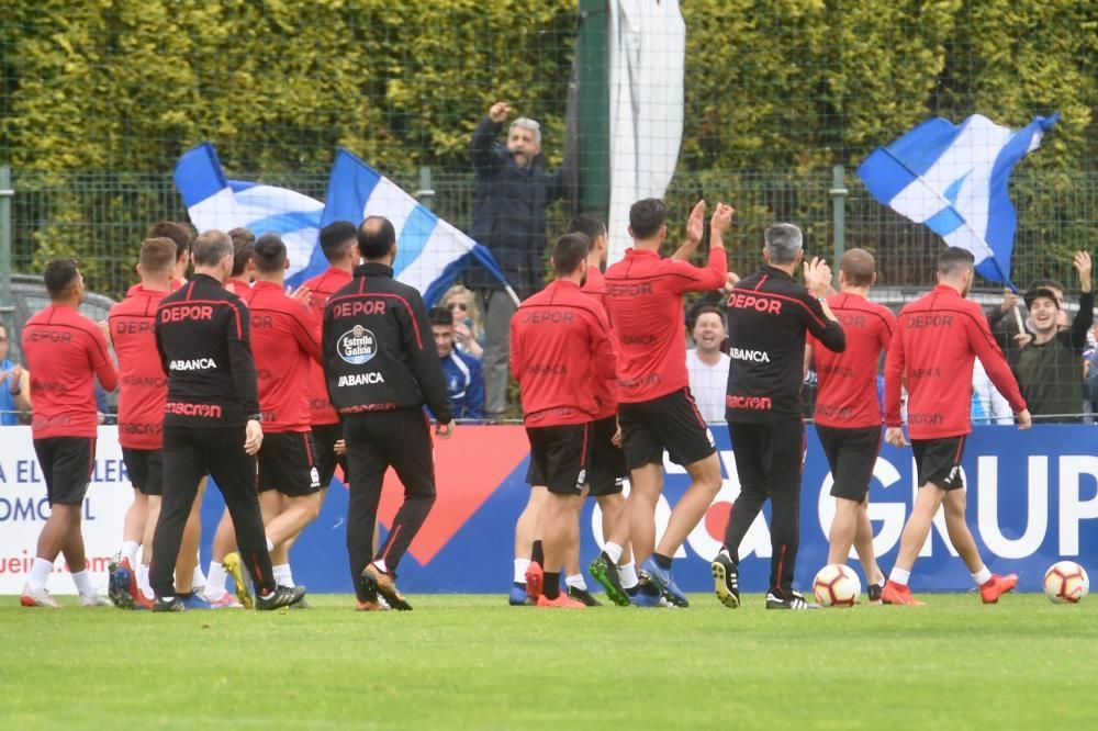 La afición, en la sesión antes de ir a Mallorca