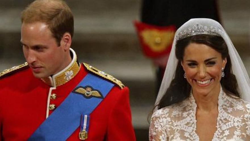 Los Duques de Cambridge, durante su boda en Londres el pasado mes de abril.