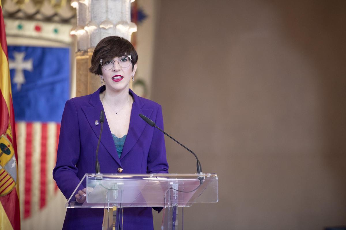 Violeta Barba, como presidenta de las Cortes, en la celebración del Día de Aragón.