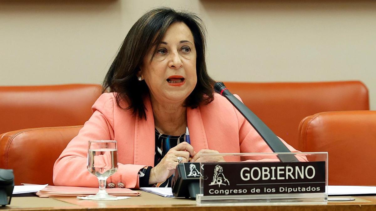 Margarita Robles, ante la Comisión de Defensa del Congreso.