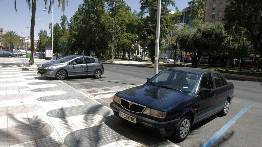 Aparcamiento de zona azul en Murcia