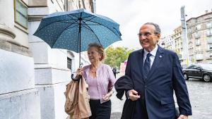 Arantza Sarasola, vicepresidenta de Prensa Ibérica; Javier Moll, presidente de Prensa Ibérica a la llegada de la gala