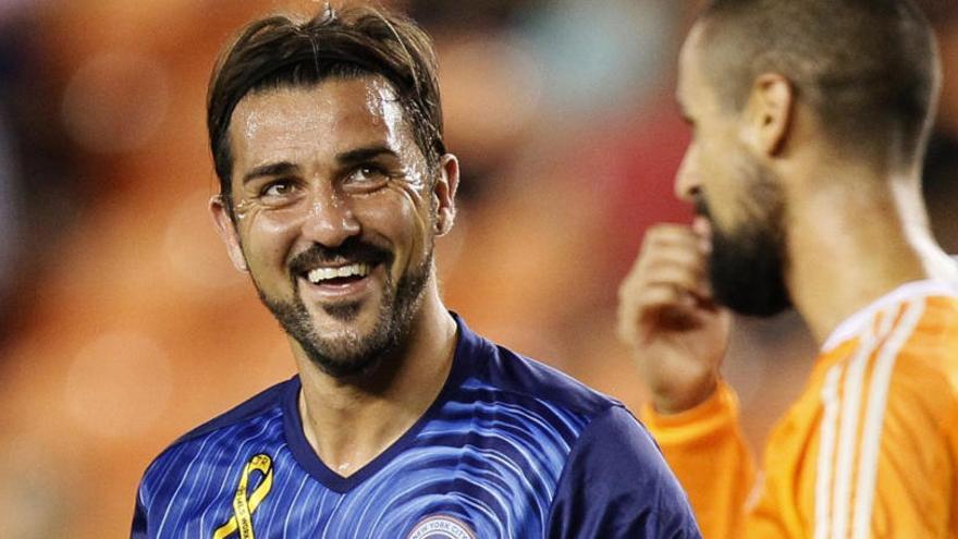 David Villa durante un partido con el New York City.