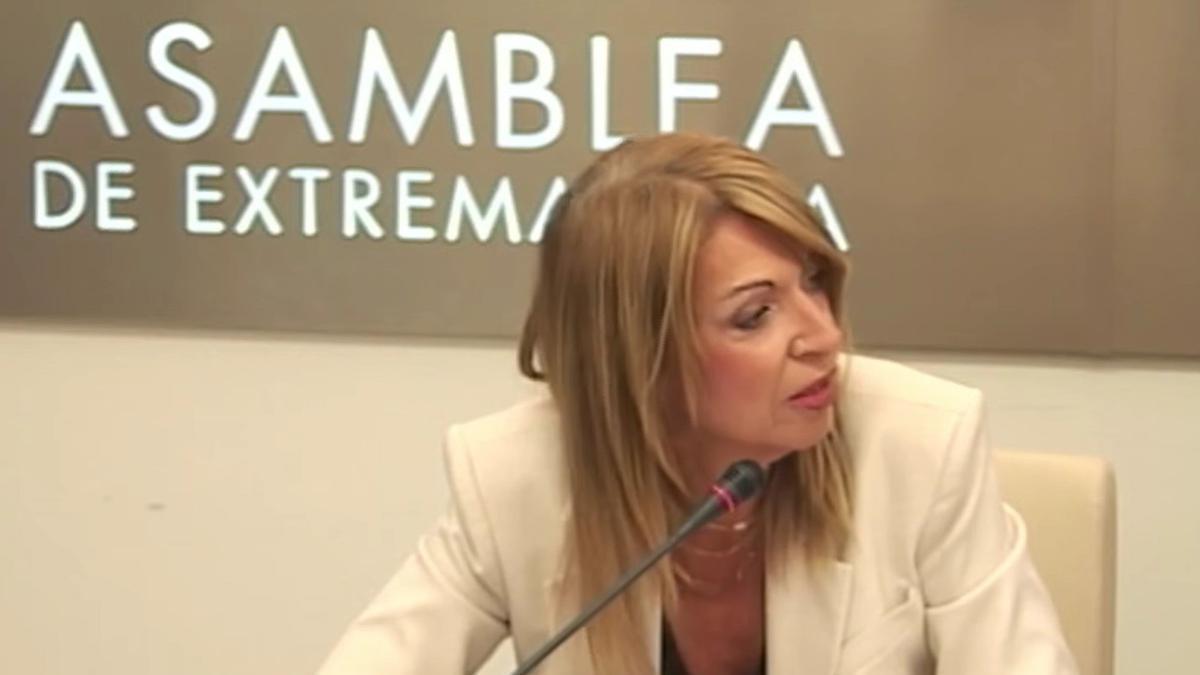 La portavoz de Economía y Empleo del Grupo Socialista en la Asamblea, Piedad Álvarez, en comisión