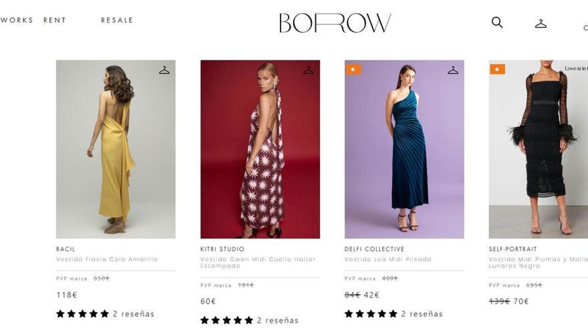 Página web de la tienda Borow.