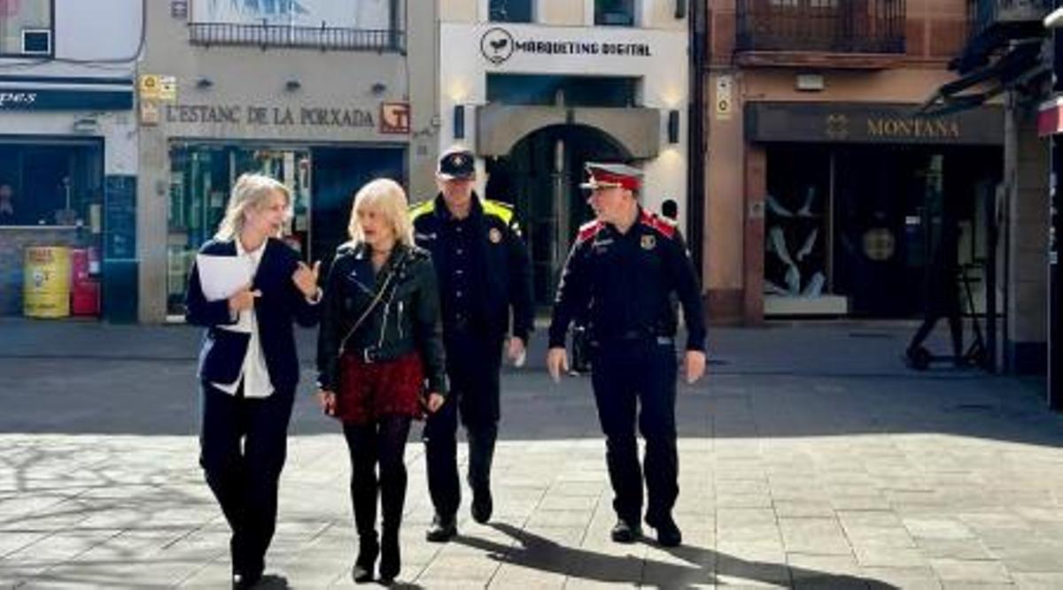 La alcaldesa, Alba Barnusell, junto a cuerpos de seguridad