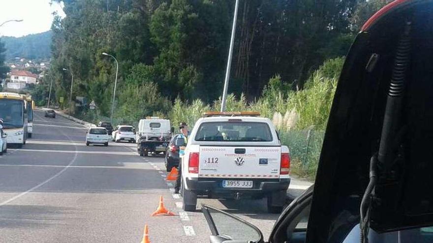 Accidente ocurrido hace unos días en el acceso al corredor. // S.A.