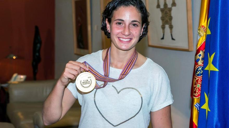 La piloto de Cehegín, ayer en la recepción en el Consejo Superior de Deportes.