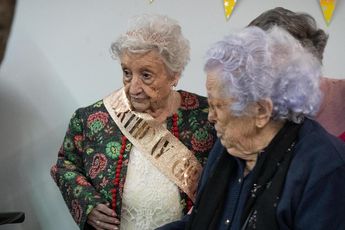 Concha Bartolomé, durante el homenaje