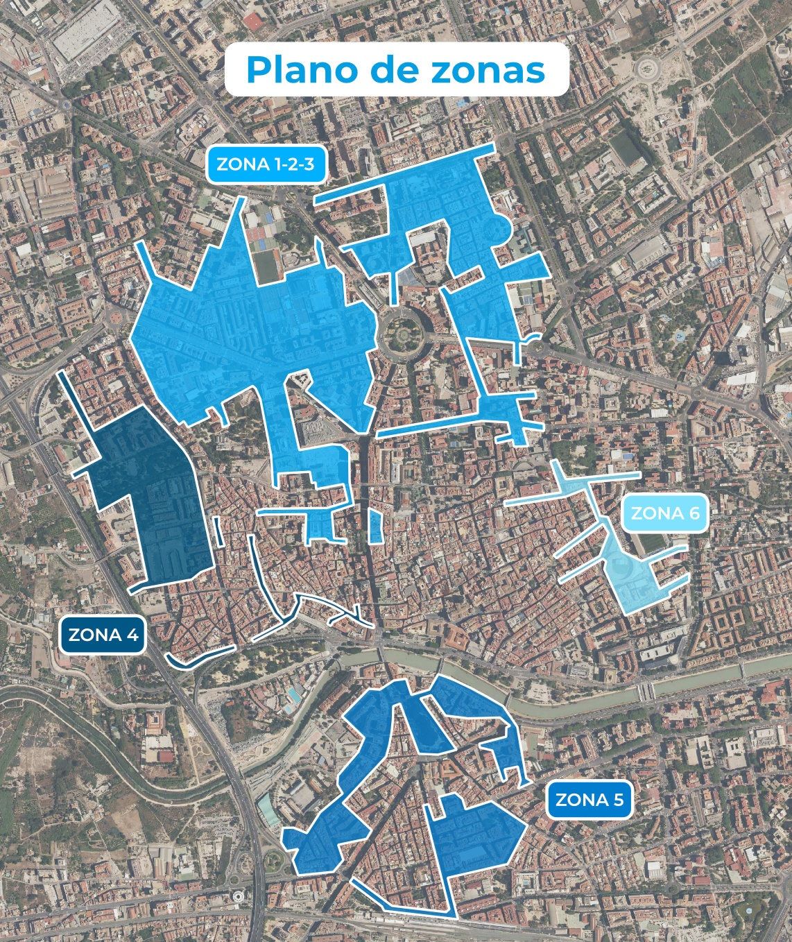 Plano de la Zona Azul ORA en Murcia