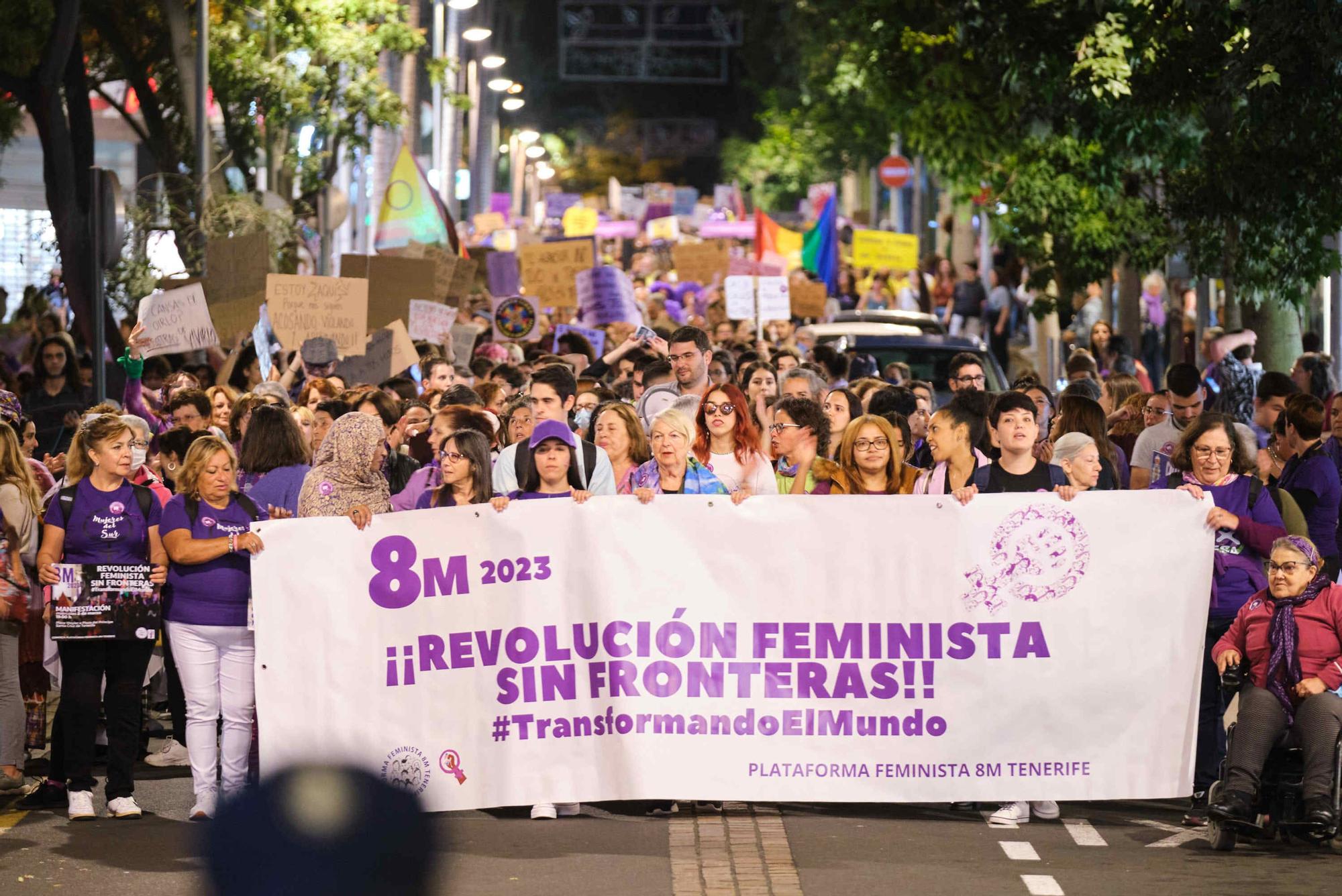 Manifestación por el 8M en Santa Cruz de Tenerife.