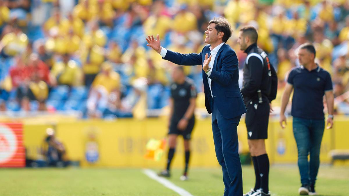 Marcelino durante el encuentro ante Las Palmas.