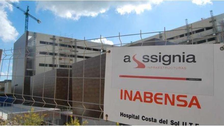 Imagen de las obras de ampliación del hospital Costa del Sol, paralizadas.