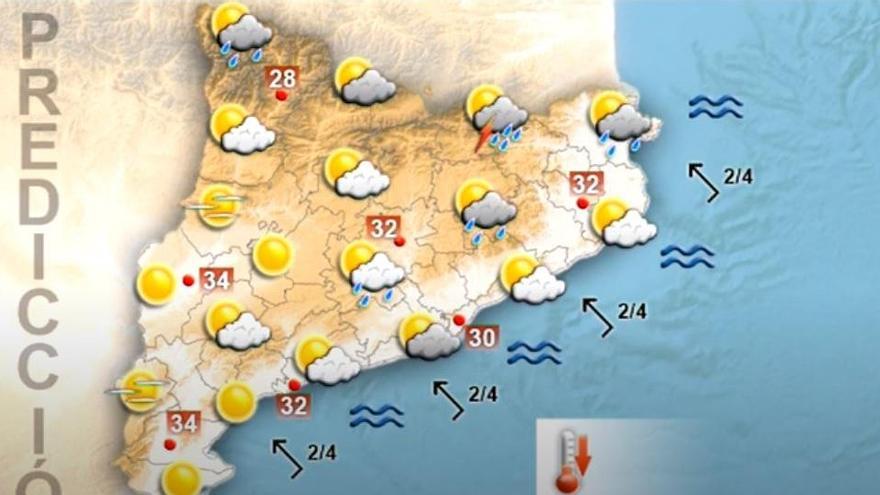 Continuen les nuvolades i ruixats de tarda per aquest diumenge