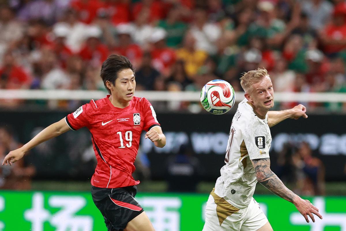 Kang-In Lee, durante su debut en el Mundial