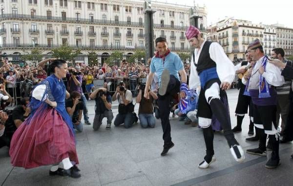 Imágenes de la celebración de la permanencia en el Pilar