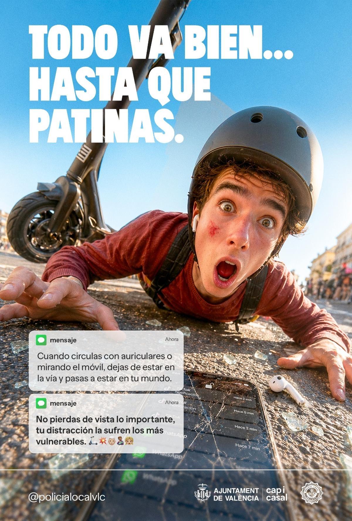 Soportes de la campaña municipal para los patinetes.