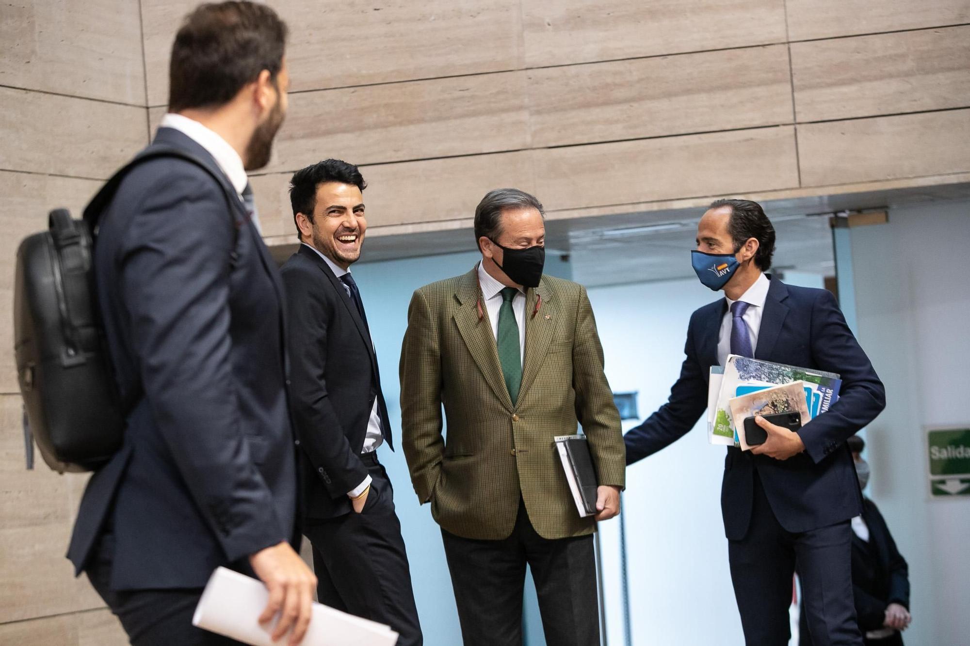 Javier Cienfuegos (PP), David Salazar, Óscar Baselga (Cs) y Juan Parejo (PP).