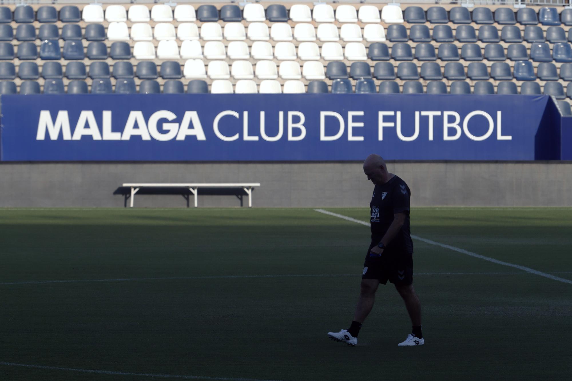 El primer entrenamiento de Pepe Mel como entrenador del Málaga CF, en imágenes